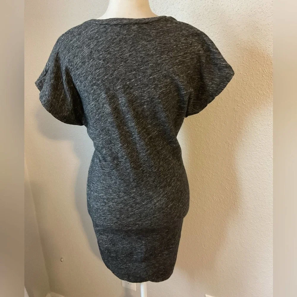 Iro Loretta Gray Knit Front Twist Mini Dress Size Small
